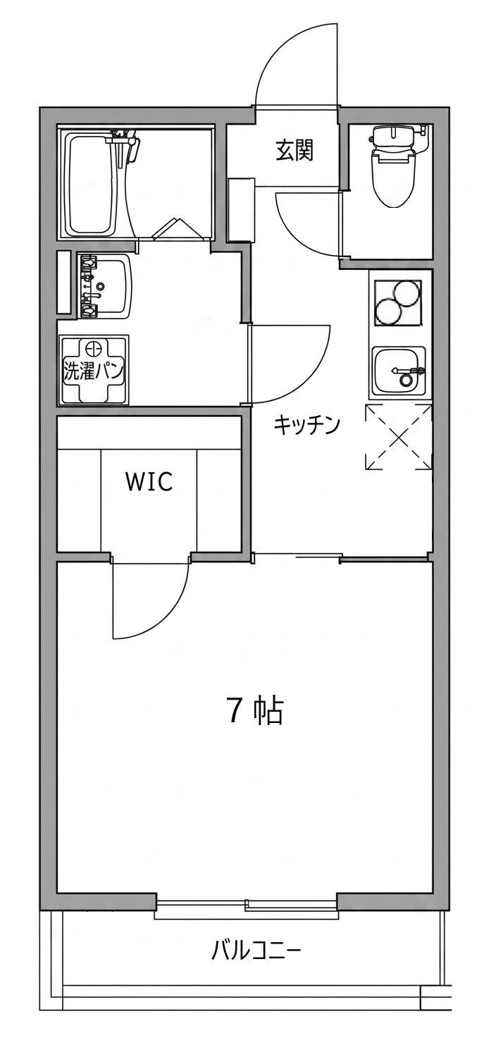 西原グリーンヒルズ(1K/2階)の間取り写真