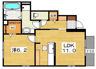 モデラート(1LDK/1階)の間取り写真