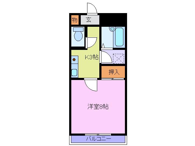 アメニティコープS(1K/1階)の間取り写真