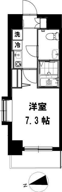 ルート相模大塚(ワンルーム/2階)の間取り写真