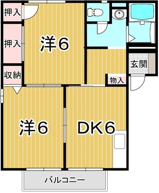 スリーゼMII(2DK/1階)の間取り写真