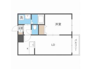 アバンセ発寒(1LDK/1階)の間取り写真