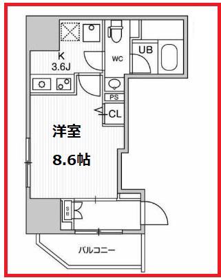 エスタート入谷I(1K/2階)の間取り写真