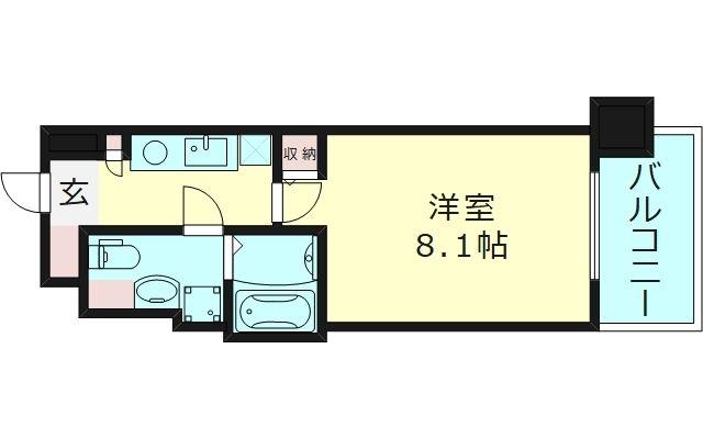 グラマシー京橋(1K/12階)の間取り写真