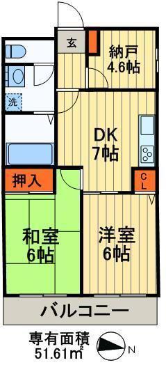 ル・コンホル(2SDK/2階)の間取り写真