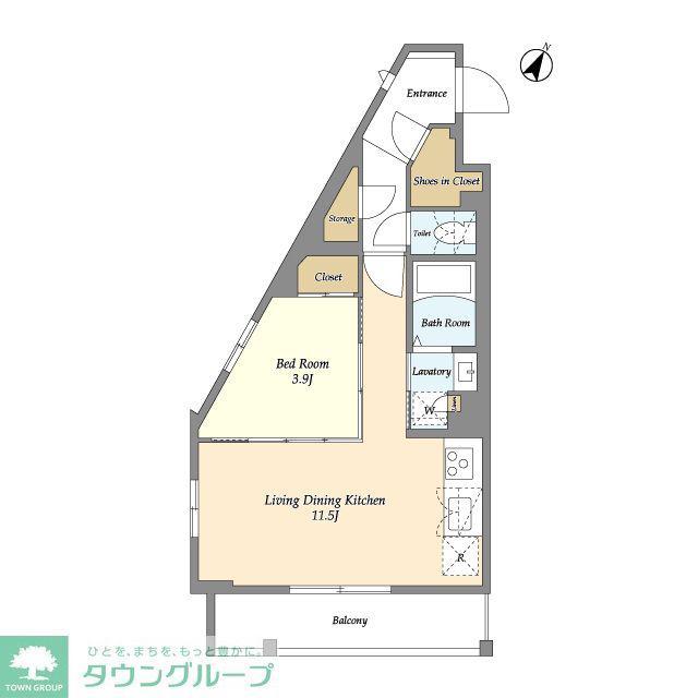 ルネサンスコート祐天寺TERRACE(1LDK/2階)の間取り写真