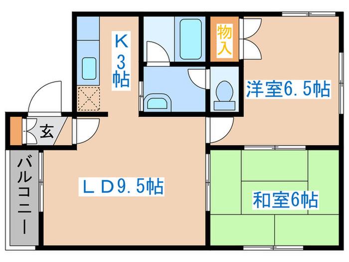 アーバンハイム(2LDK/2階)の間取り写真