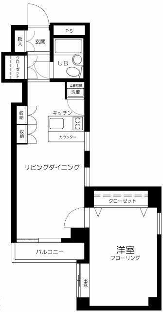 ロイヤルアーバン駒場東大(1LDK/1階)の間取り写真