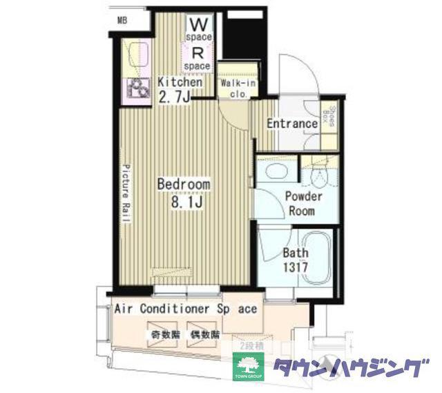 MY TOWER RESIDENCE(1K/16階)の間取り写真