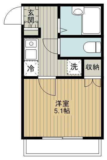 カーサエトワール(1K/1階)の間取り写真