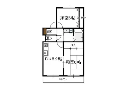 ジェネシス大島(2DK/3階)の間取り写真