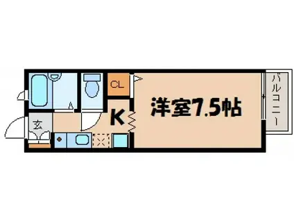 ＪＲ呉線 坂駅 徒歩99分 2階建 築27年(1K/2階)の間取り写真