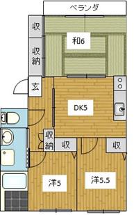 アグリーン芹沢(3DK/1階)の間取り写真