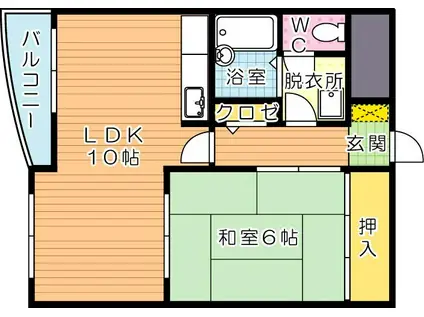 レイズ高須(1LDK/3階)の間取り写真