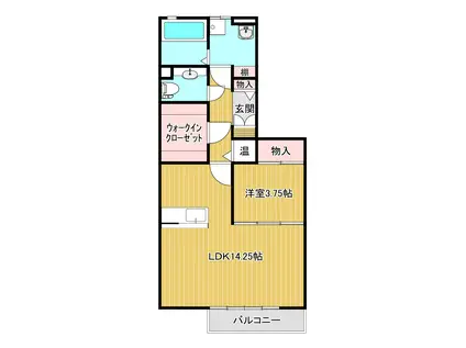 ロイヤルパレス上所II(1LDK/1階)の間取り写真