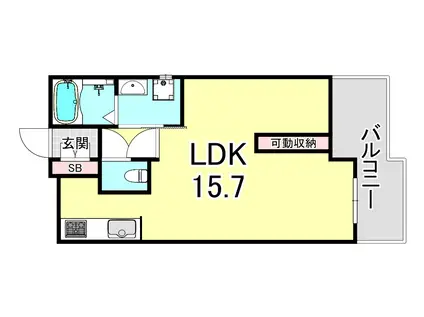 ワコーレヴィータ五色山(1LDK/2階)の間取り写真
