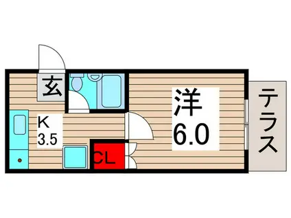 NOTS西綾瀬(1K/1階)の間取り写真