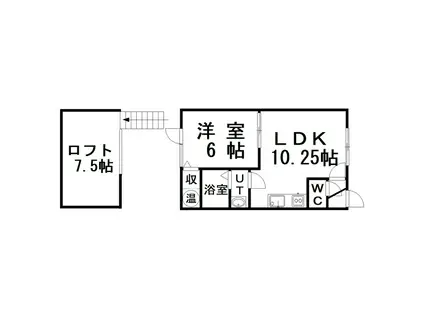 ラ・フィーヌ愛国(1SLDK/2階)の間取り写真