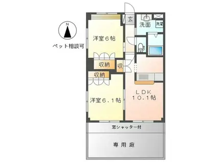 ピュアエステート(2LDK/1階)の間取り写真