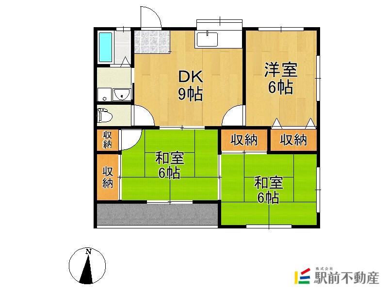 サンヒルズA(3DK/2階)の間取り写真