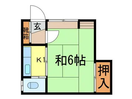 奈良荘(1K/1階)の間取り写真