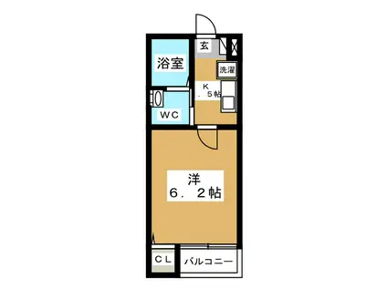 コモド船橋夏見(1K/1階)の間取り写真