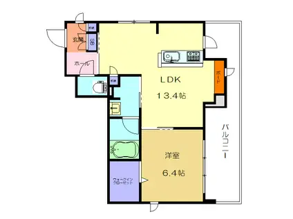 モンターナ浦和美園(1LDK/3階)の間取り写真