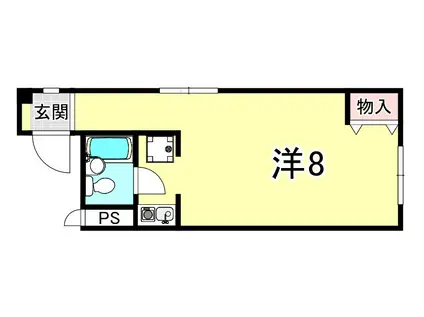 荒三マンション(ワンルーム/2階)の間取り写真