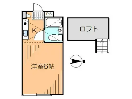 ハイツ東橋本(ワンルーム/1階)の間取り写真