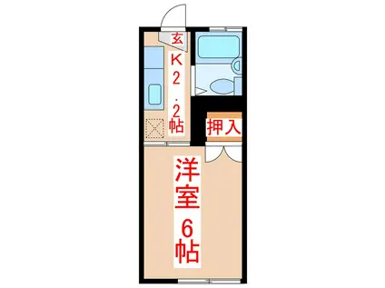 松本荘(1K/1階)の間取り写真