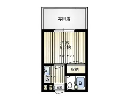 ジョイ甲子園(1K/1階)の間取り写真
