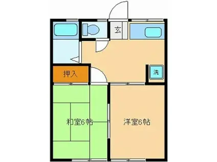 セレーノ西青山(2DK/2階)の間取り写真