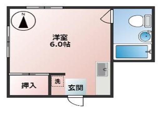 メゾン大橋(ワンルーム/1階)の間取り写真