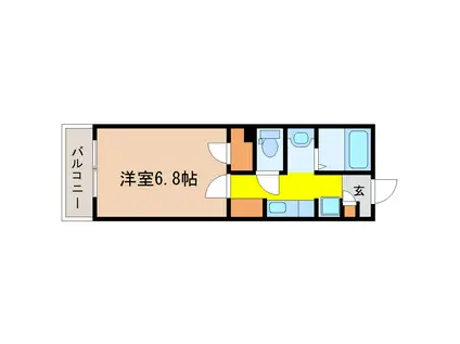 ASUTERU愛宕橋(1K/3階)の間取り写真