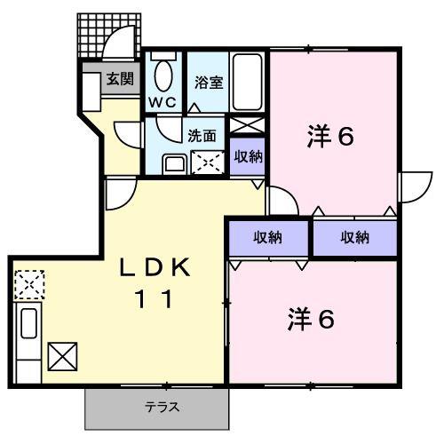 エル・プレマ(2LDK/1階)の間取り写真