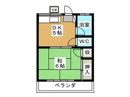 みよしハイツ(1DK/2階)の間取り写真