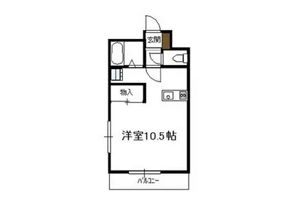 セレニティ川添A棟(ワンルーム/1階)の間取り写真