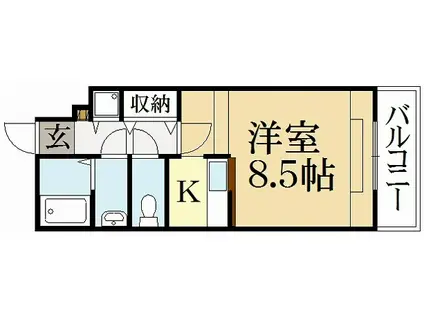 ホワイトハイムKAGAMIISHI(ワンルーム/3階)の間取り写真