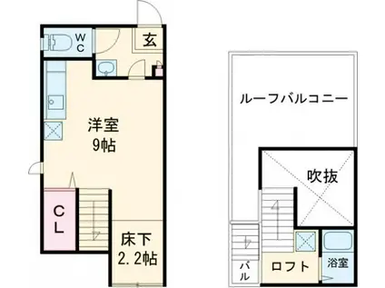 MAISONETIC あかつき(ワンルーム/2階)の間取り写真