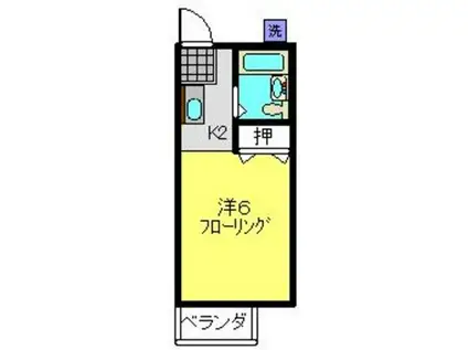 パークハイツ峰岡(1K/2階)の間取り写真