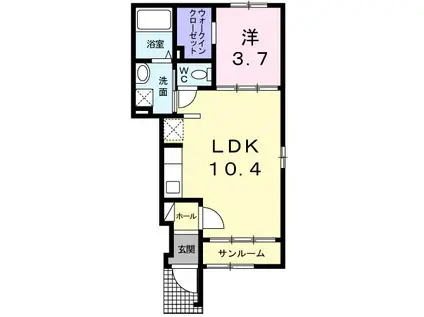サンリット(1LDK/1階)の間取り写真