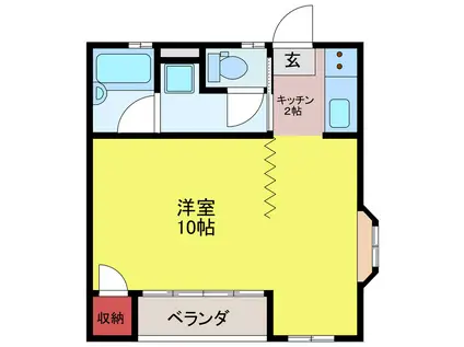 エレガンスハイム(1K/1階)の間取り写真
