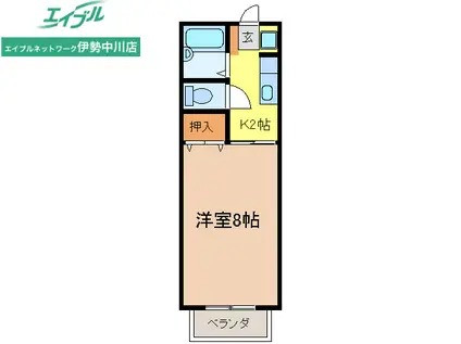 メゾン・ルミウェール(1K/1階)の間取り写真