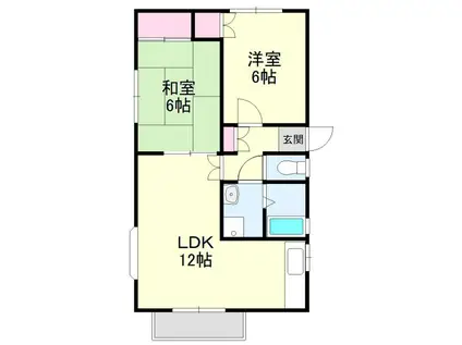 フラットサード(2LDK/2階)の間取り写真