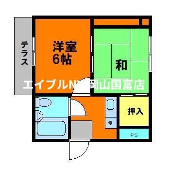 アルフィーネ天瀬(2K/5階)の間取り写真