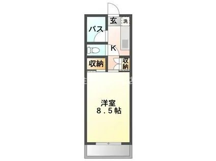 パレスメグミ(1K/1階)の間取り写真