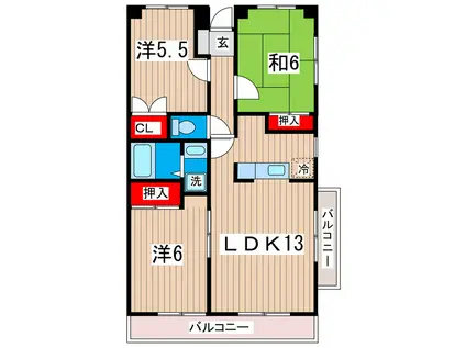 サンハイム千石(3LDK/2階)の間取り写真