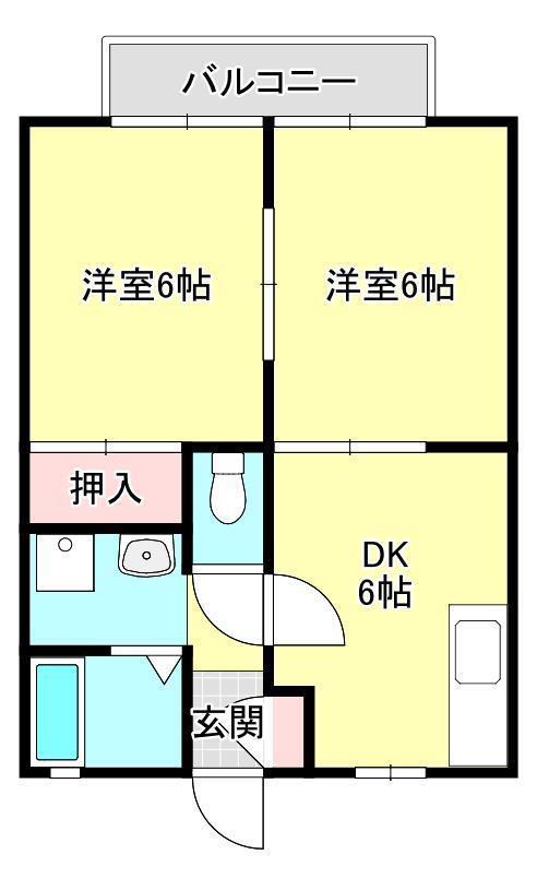 YURIE(2DK/2階)の間取り写真