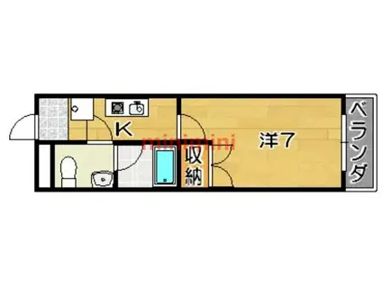 真上ウエストコート(1K/3階)の間取り写真