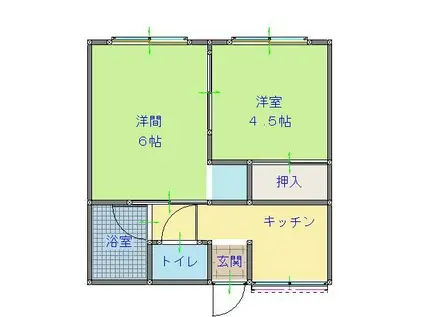田町コーポ(2K/1階)の間取り写真